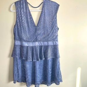 NWT Silver Metallic Tiered Dress XL